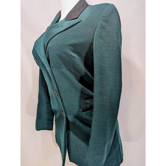 Vintage Madame D Faille Blazer Teal Green Longline Size 38 (US 6-8) - Picture 2 of 7